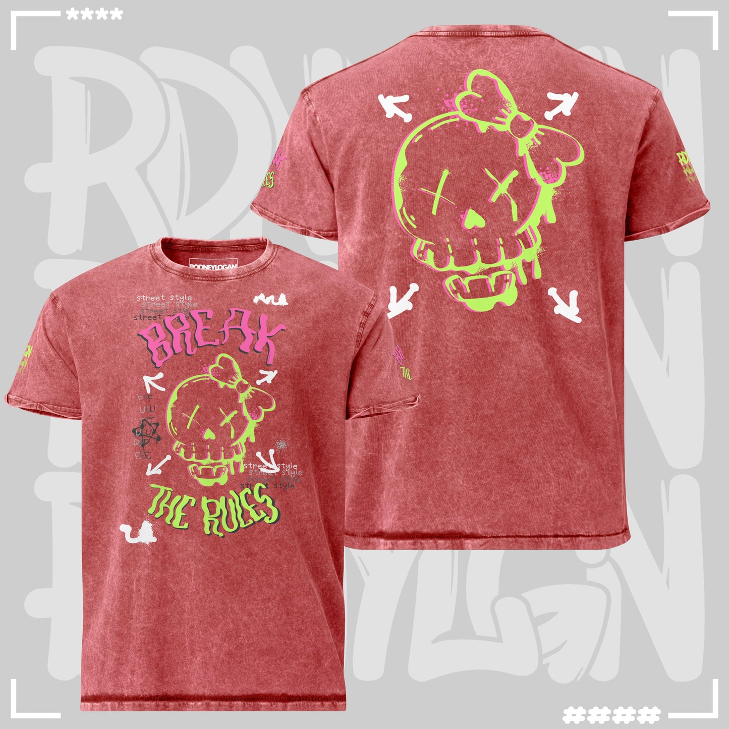 Denim T-Shirt - Break the Rules Rot T-Shirt