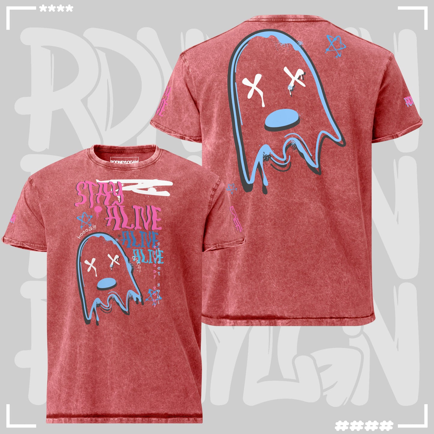Denim T-Shirt - Stay Alive Rot T-Shirt
