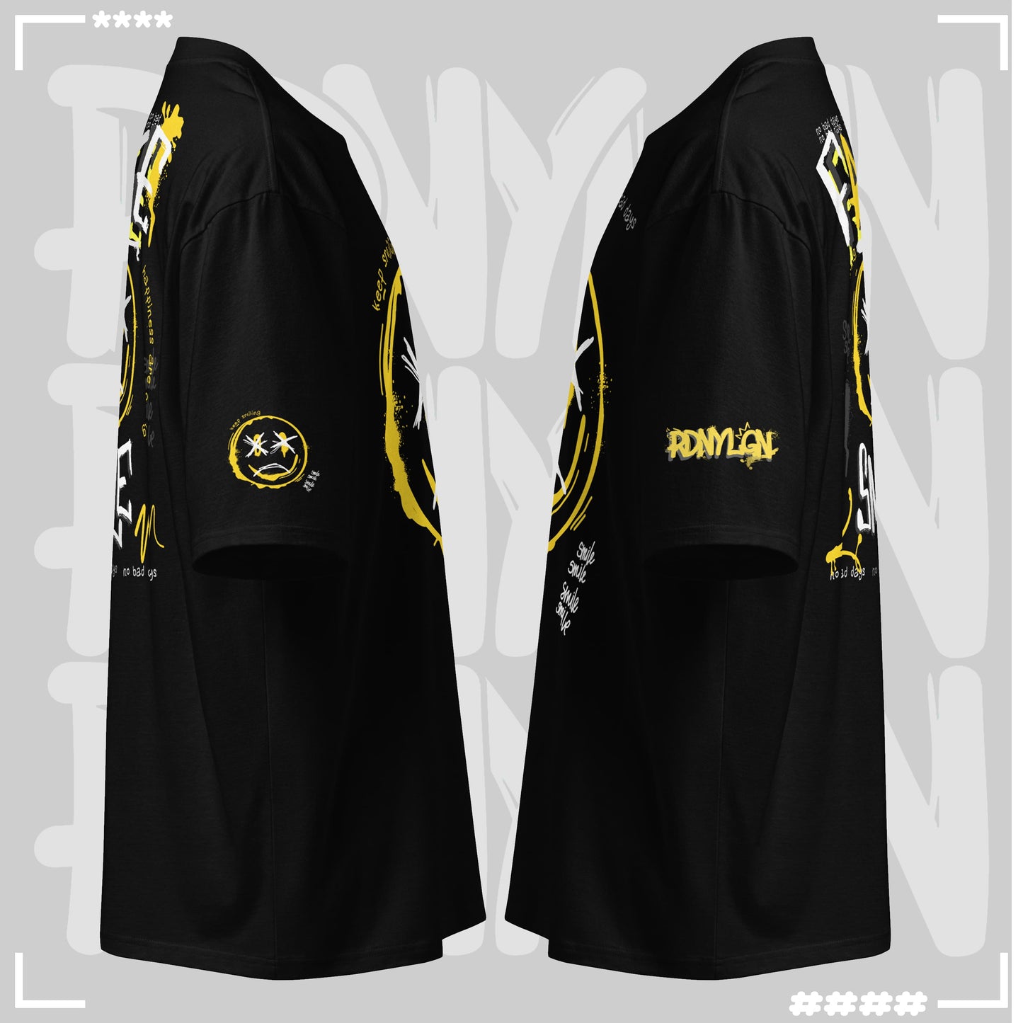 Heavy Oversized T-Shirt - Fake Smile Heavy Oversized T-Shirt