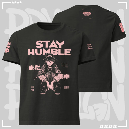Oversized T-Shirt: Stay Humble Washed Black Oversized T-Shirt