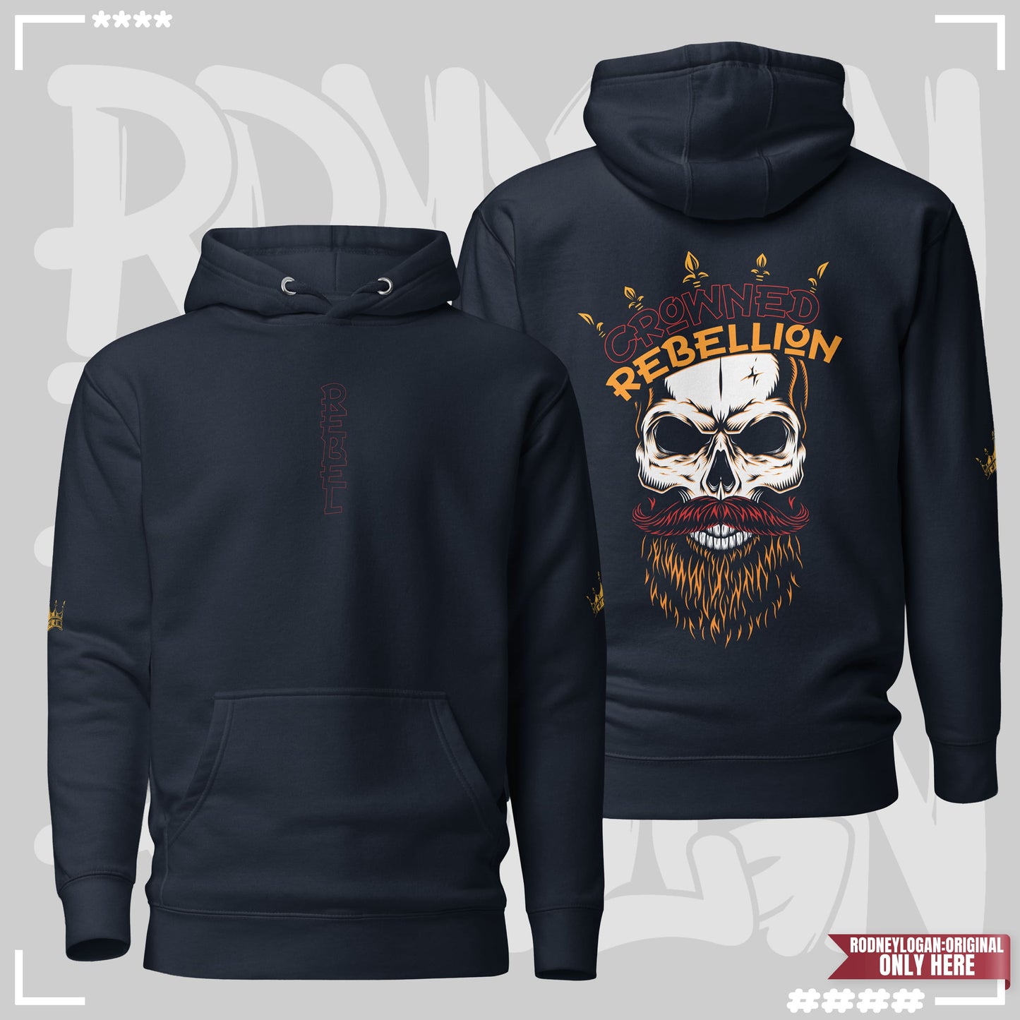 Hoodie - Crowned Rebellion Navy Blazer Hoodie