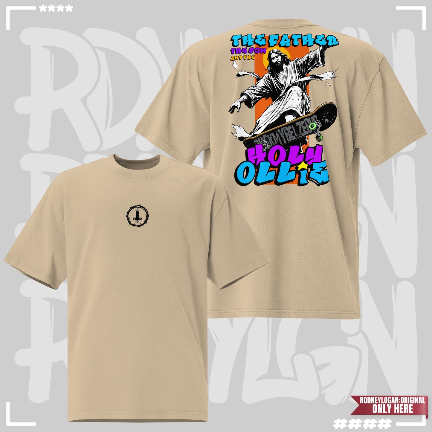 Oversized T-Shirt - Holy Ollie Faded Eucalyptus Oversized T-Shirt