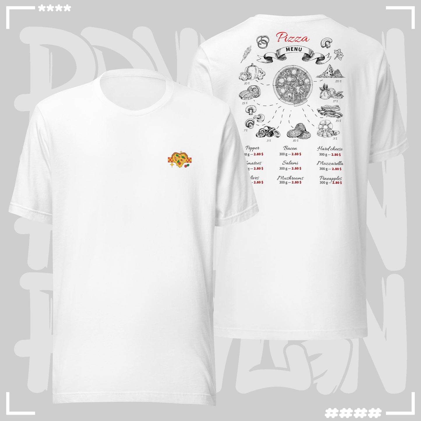 T-Shirt - All you need is Pizza Silber T-Shirt