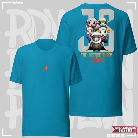 T-Shirt - The Justice Sheep of America Aqua T-Shirt