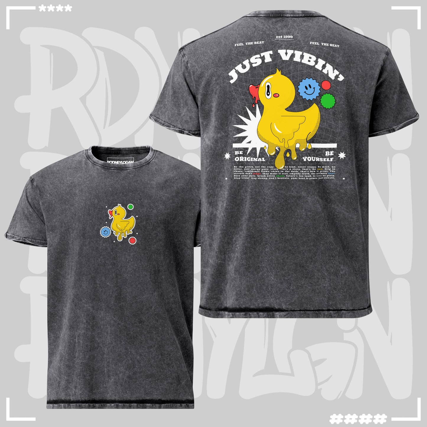 Denim T-Shirt - Just Vibin Black T-Shirt