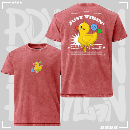 Denim T-Shirt - Just Vibin Red T-Shirt