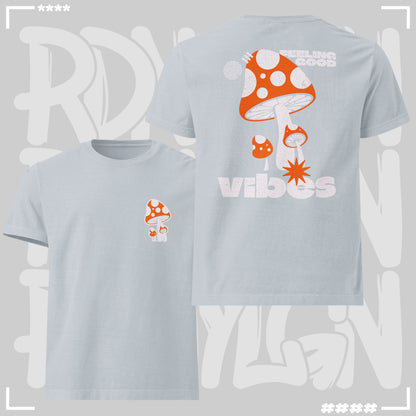 Oversized T-Shirt - Mushrooms Light Washed Denim Oversized T-Shirt
