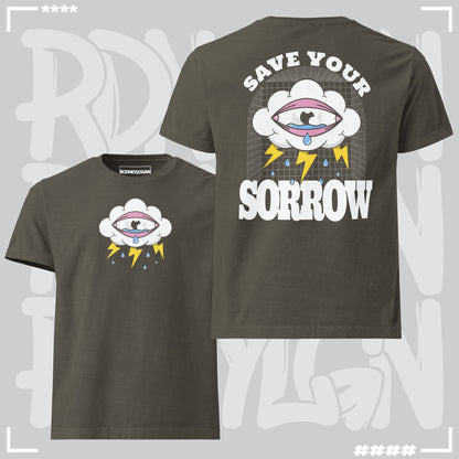 Oversized T-Shirt - Save your Sorrow Washed Charcoal Oversized T-Shirt