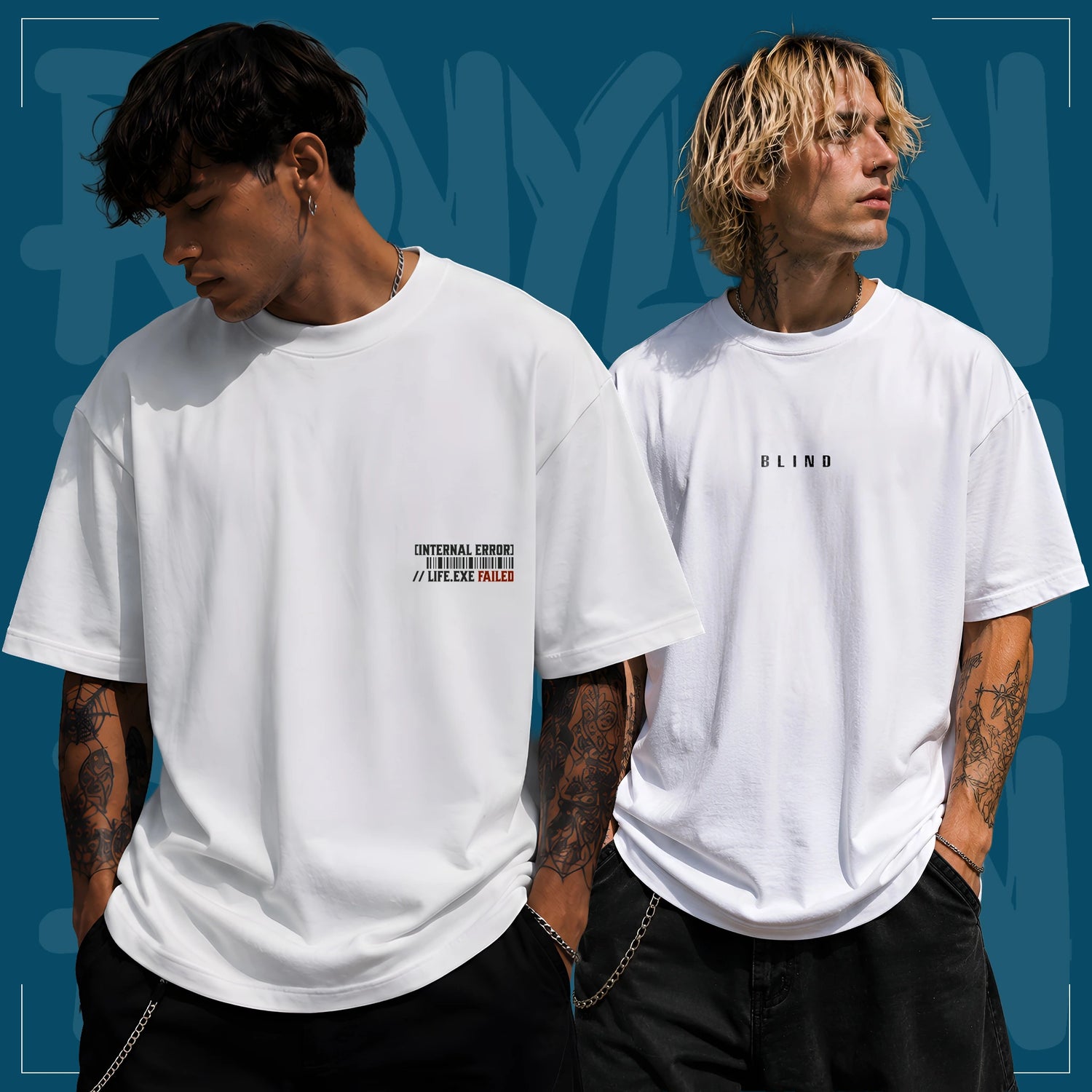 Rodney Logan Vergleichstafel für Oversized T-Shirts mit Fokus auf 300 GSM Baumwolle, Boxy Fit und hochwertige Verarbeitung.